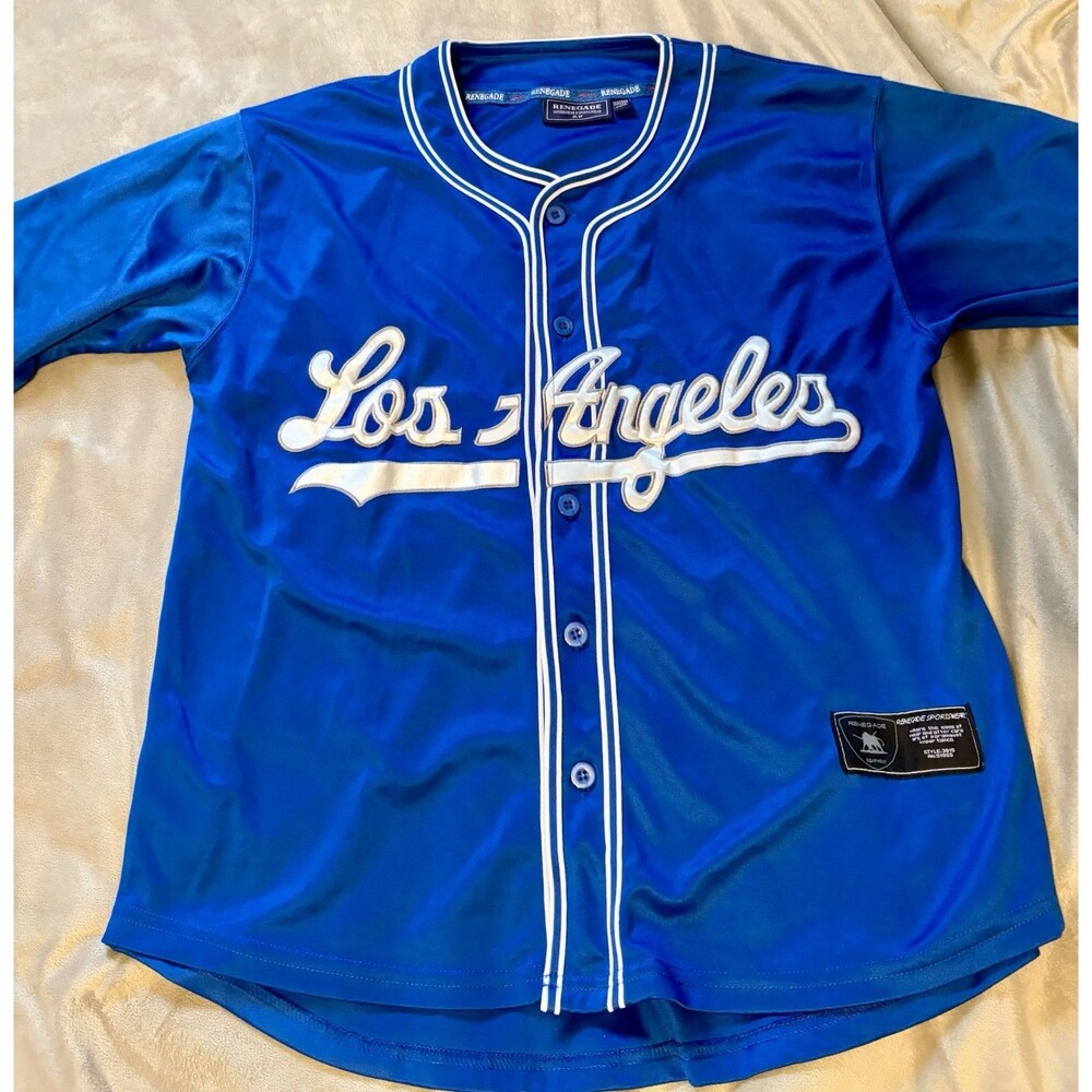 Men’s Renegade Los Angeles Dodgers Blue Home Script Baseball Jersey Size Medium